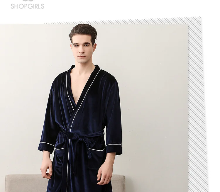 Зима 3XL халаты для влюбленных пижамы женский теплый тростниковый халат пары длинный рукав халат женский с отложным воротником халат с поясом