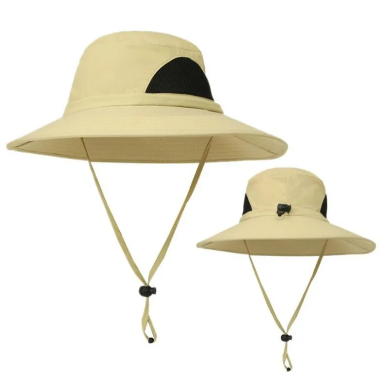 

Patchwork Mesh Large Brim Summer Hat Outdoor Sunscreen Bucket Hat Camping Hunting Fishing Cap UV Protection Fisherman Sunhat