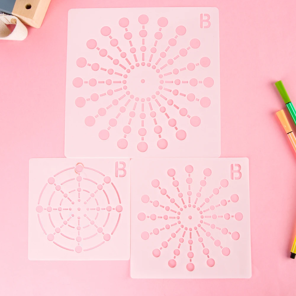 3 шт./компл. Мандала вспомогательные трафареты для слоев стен живопись искусства