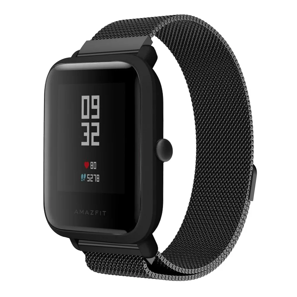 20 мм магнитный Миланский ремешок на запястье для Xiaomi Huami Amazfit Bip Youth Edition Smartwatch Браслет из нержавеющей стали ремешок для часов