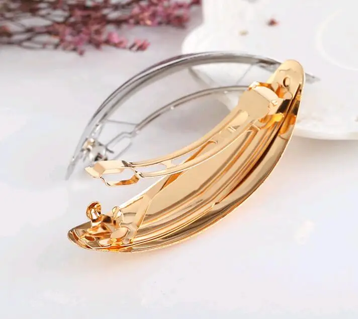 H41-002 12pc/lot quality smooth surface women gold and silver metal hair barrette | Украшения и аксессуары