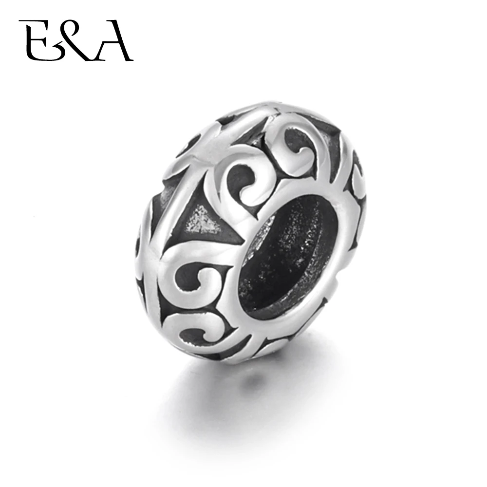 

Stainless Steel Beads Dumn 5mm Hole Metal European Spacer Bead Supplies DIY Jewelry Findings Handmade Bracelet Accessories