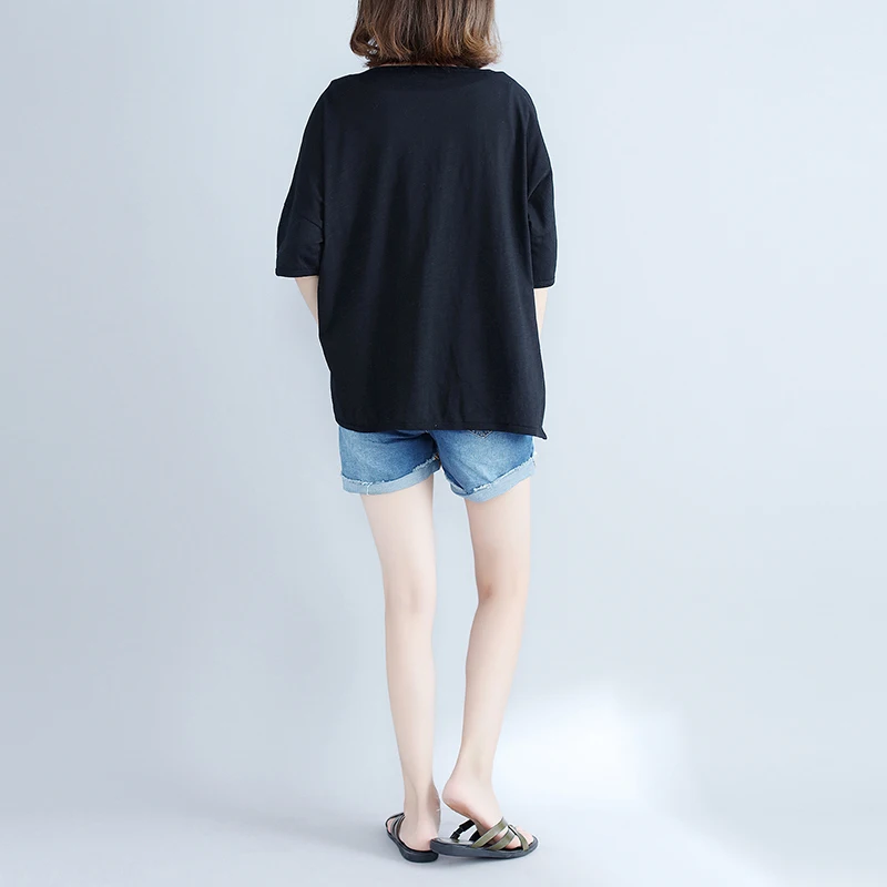 NBHUZEHUA T154 Summer Cardigan Women Blouse Cute Cartoon Solid Cotton Thin Shirt Plus Size 4XL 5XL 6XL Kimonos Black White |