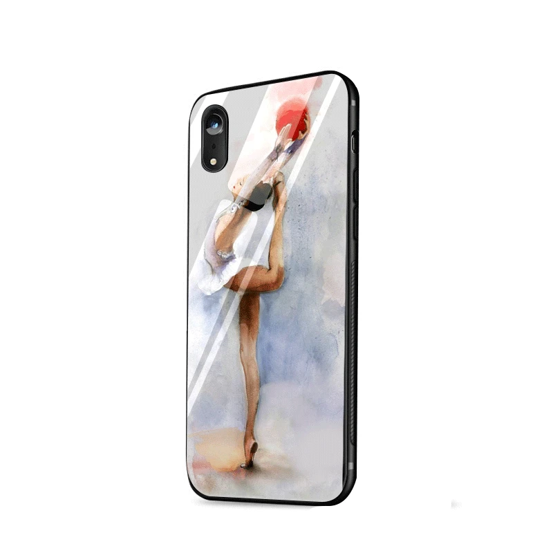 Чехол из закаленного стекла для iPhone 6 6s 7 8 Plus 5 5S SE X XS XR Max чехол гимнастики масляной