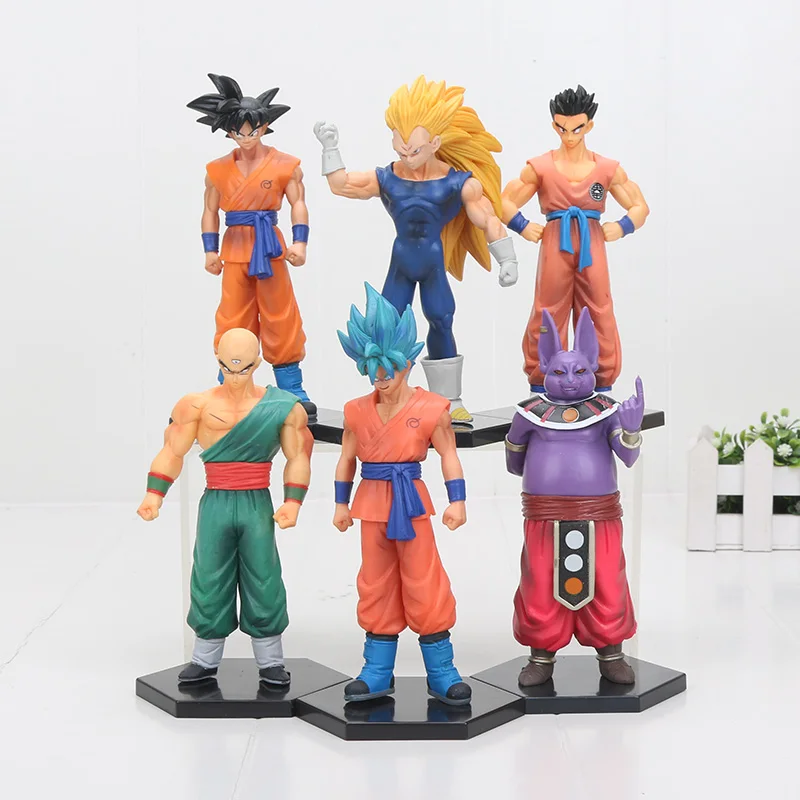 3709 set 15cm opp 6 шт. 12-15 см Фигурки Dragon Ball Z набор Супер Saiyan Сон Гоку Вегета куллин пикколо, Фриза ячейка ПВХ фигурка модель игрушки куклы - Цвет: 3709 set 15cm opp