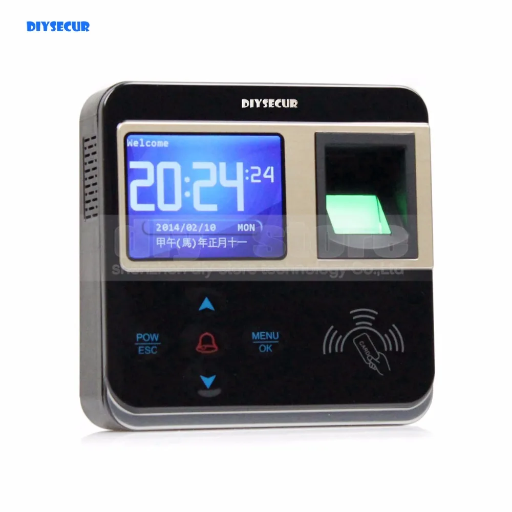 DIYSECUR Новый отпечаток пальца и RFID Время часы контроль доступа с TCP/IP + цветной