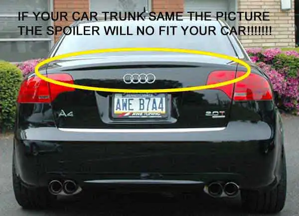 Неокрашенный стиль багажник спойлер 3 шт./компл. Подходит для AUDI A4 B7 2006 2008 A015F|spoiler