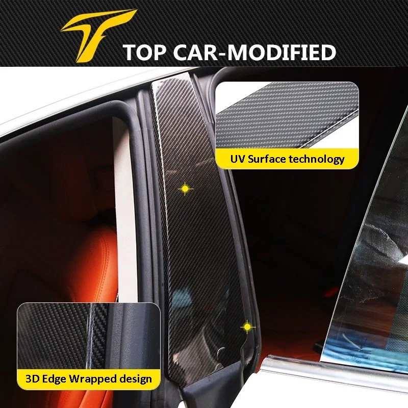 

Free Shipping 2pcs/set Carbon Fiber B Pillar Trims fit for Maserati Quattroporte Ghibli 2014 2015