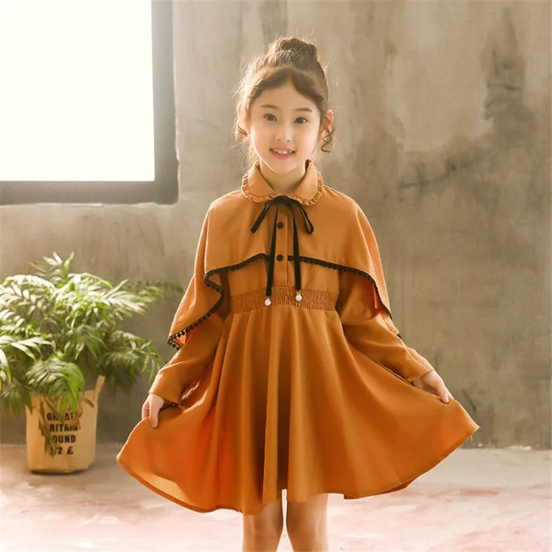 

Spring Autumn Baby Long Sleeve Bow Dresses Girls Birthday Party Dress kids Children Cotton Wear Princess Lace Shawl Dress G05