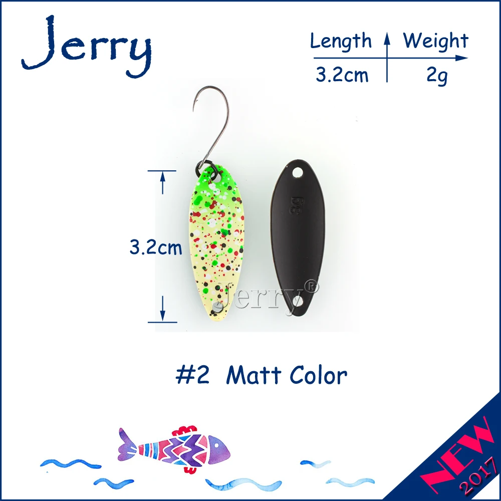 Jerry 1 шт. 2 г 3 4 5 форель рыболовные ложки металлические приманки Спиннер pesca