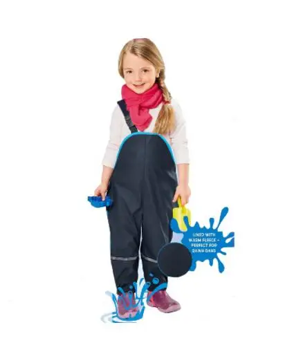 Dark Blue as picture Детские Водонепроницаемые комбинезоны для детей 2-8 лет; брюки для маленьких мальчиков и девочек; сезон весна-осень; водонепроницаемые брюки для мальчиков; детские непромокаемые штаны - Цвет: Dark Blue as picture