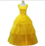 only dress Бальное платье принцессы Белль, Сказочная Красавица и чудовище, платье на Хэллоуин для взрослых, карнавальные костюмы для косплея для женщин, размер S-XXXL - Цвет: only dress