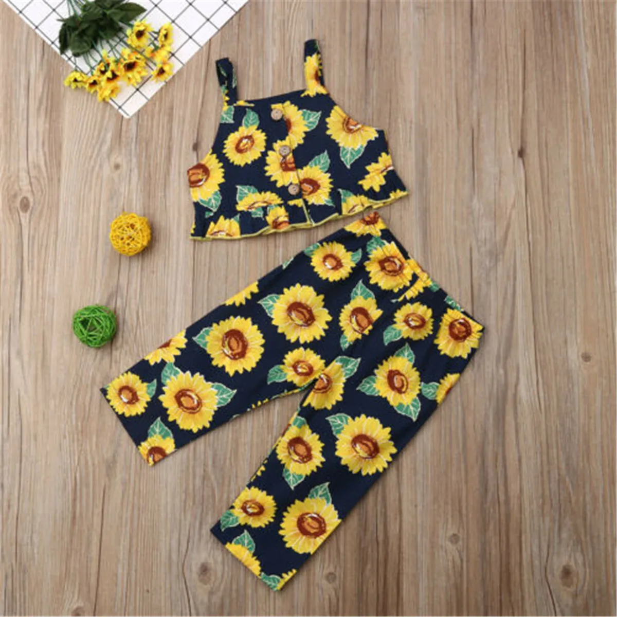 Комплект из 2 предметов для маленьких девочек майка на бретельках без рукавов