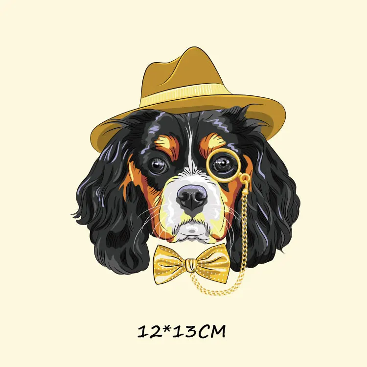Cartoon Commic Glasses Dog Heat Transfer Patches For Clothes T-shirts DIY Clothing Accessories Ironing Applique | Дом и сад