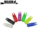 50 шт стрельба из лука пластиковая стрела Nock 7 цветов для фотографий. 9 мм стрела стержень Скоба шпилька охотничий аксессуар