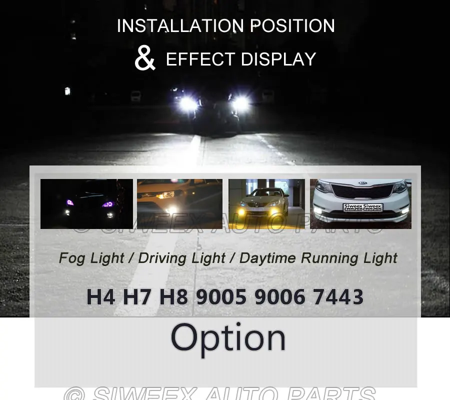 1 шт. новые автомобильные светодиодный ные Противотуманные фары R5W H4 H7 H8 9005 9006 7443