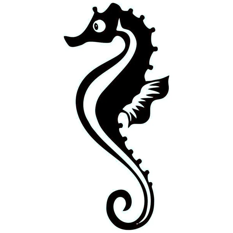 

7,8 см * 16,9 см морской конек животное креативный Автомобиль Стайлинг автомобиля стикер черный/серебристый S3-5046