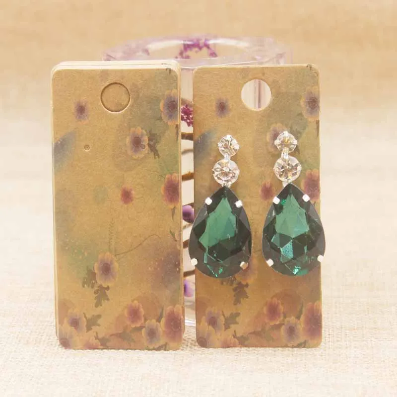 wholesale 300GSM cardboard Kraft paper Jewelry Display Cards Multi Color Earring &ampPendant packaging 100pcs=1lot DIY design | Украшения и
