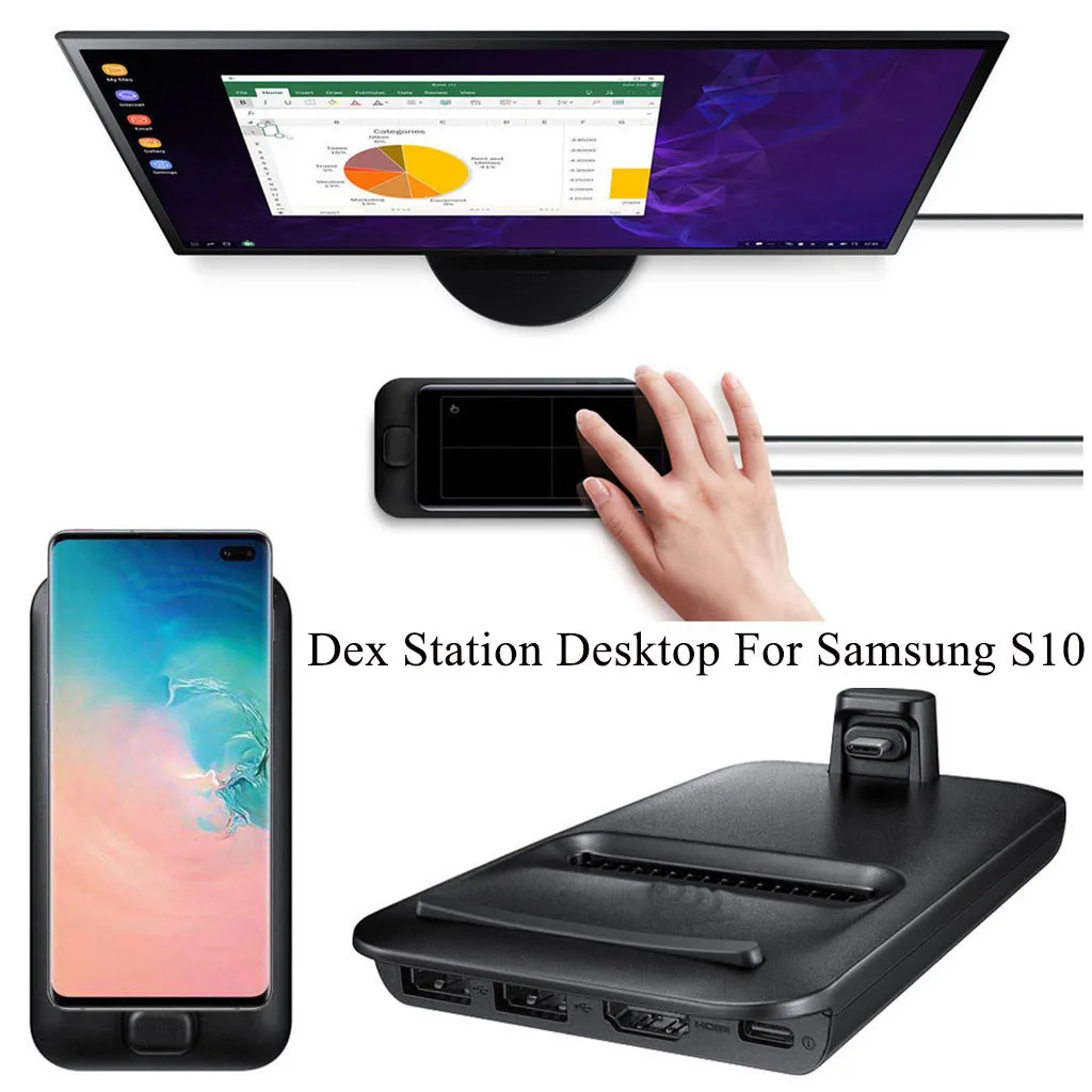 HDMI Dex станция Настольный удлинитель зарядная док-станция для samsung S10/S10 Plus телефон Беспроводная зарядная площадка док-станция