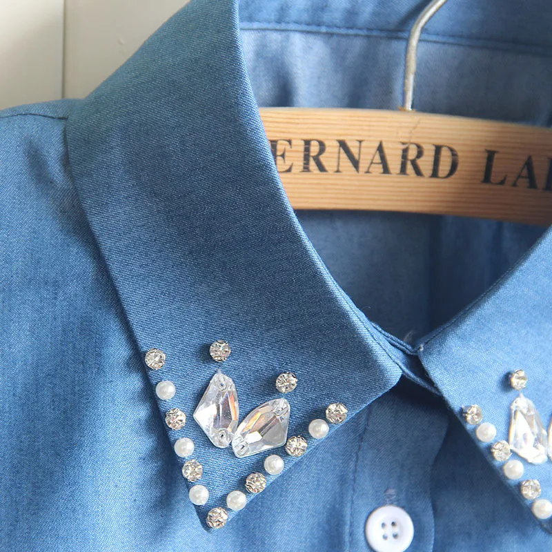 2017 кружевной жемчужный съемный воротник Женский декор белый хлопок поддельная