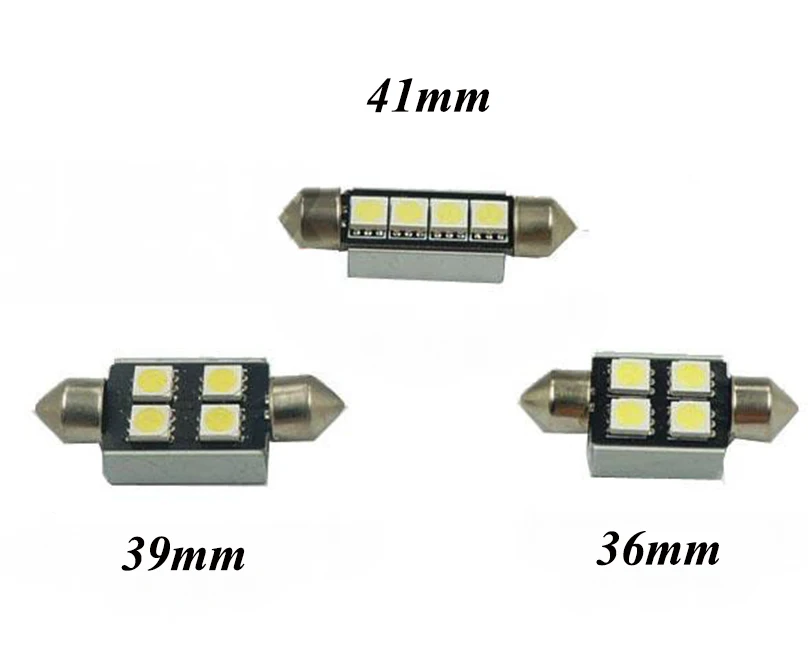 5 шт. холодный белый CANBUS безотказный 36 мм 39 41 5050 C5W Festoon 4SMD DE3423 6418 12v Лампочка для