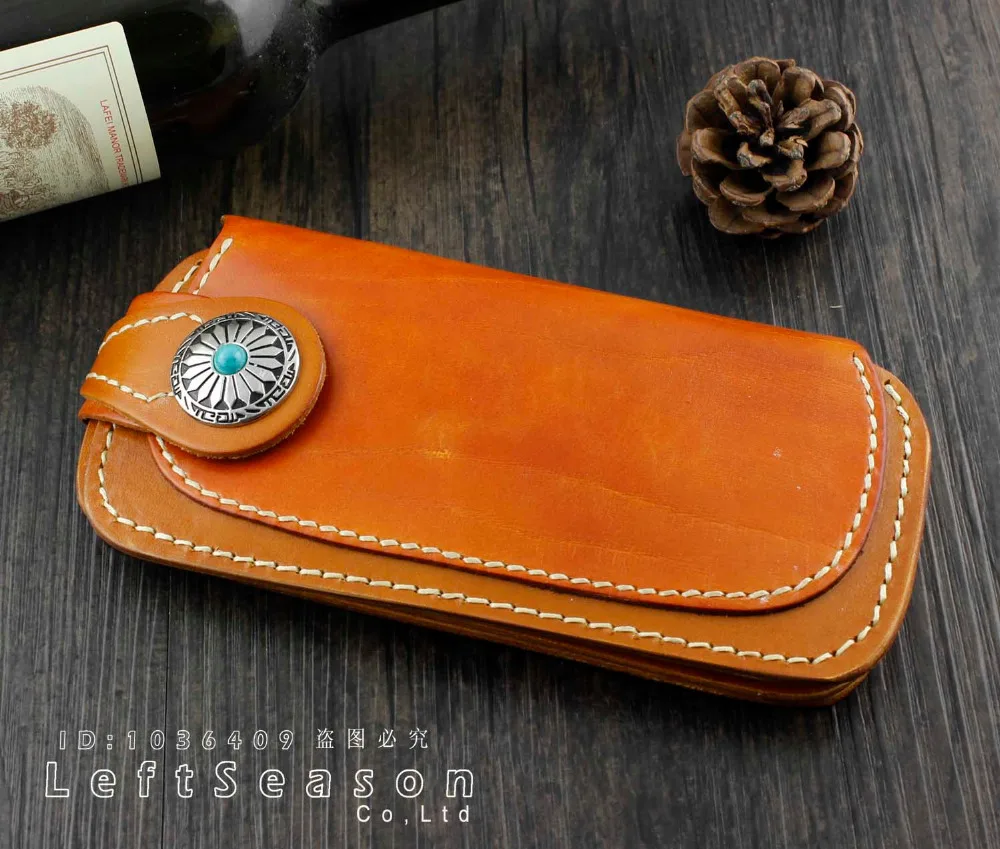 Кошелек ручной работы из натуральной кожи с натуральным лицевым покрытием