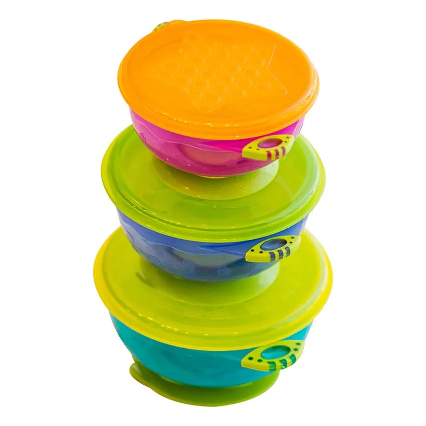 3 шт./компл. набор тренировочных детских мисок противоскользящая миска с крышкой