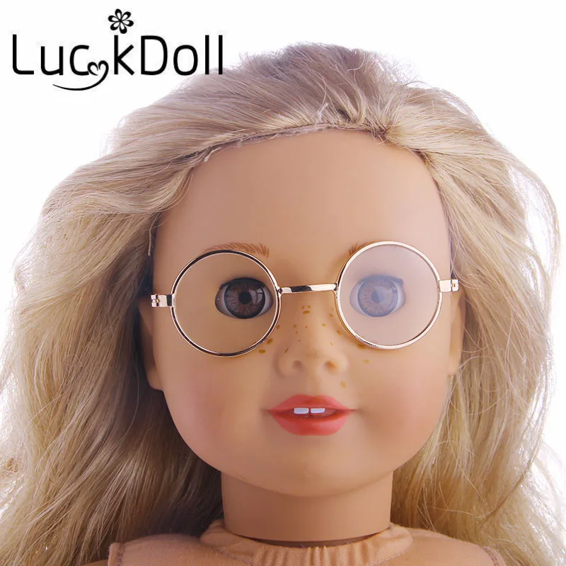 Luckdoll однотонные металлические круглые очки для 43 см кукла или 18 дюймов