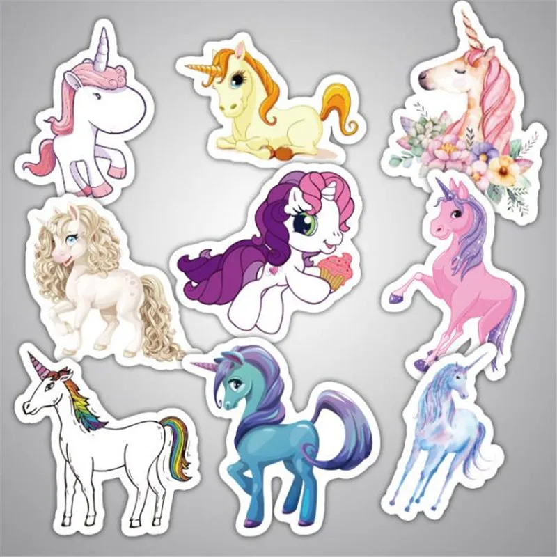 Omilut 33pcs Unicorn Stickers Notebook Suitcase Car Luggage Moto Bike Bicycle Guitar Skateboard Child | Дом и сад