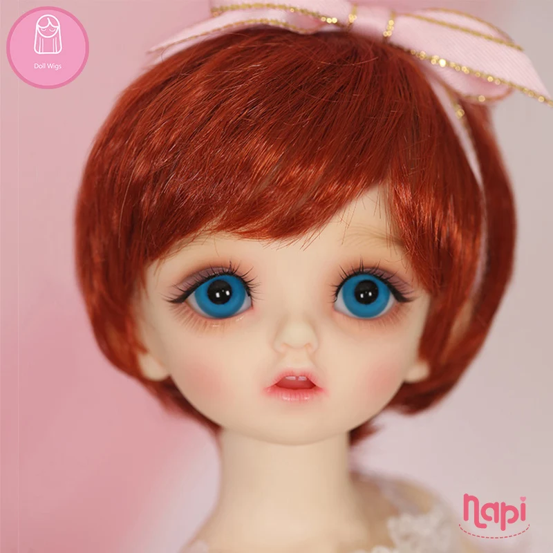 Парик для куклы BJD 1/6 короткий прямой 6 дюйма NAPI Karou shinee милый температурный