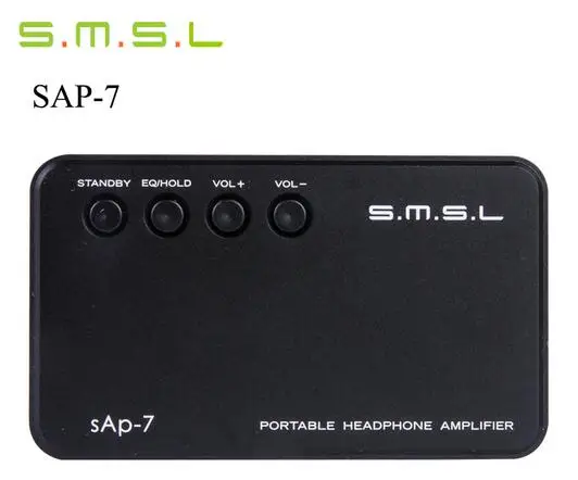 

New Version SMSL SAP-7 HIFI Portable Headphone Power Amplifier Aluminum Enclosure Headphones AMP Integrated Amplificador Blackpg