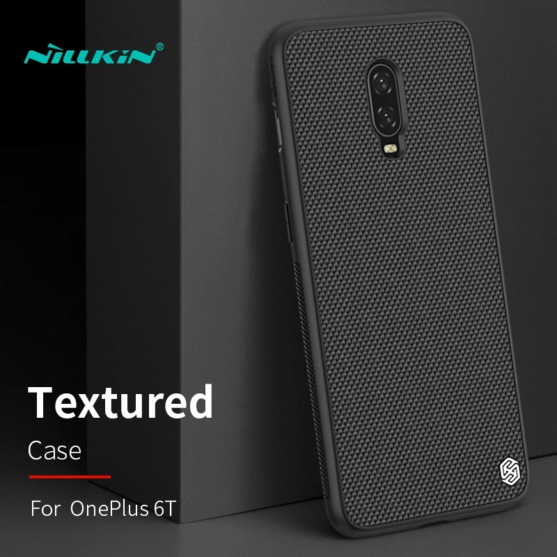 Nillkin OnePlus 6T Case Hard PC + Soft TPU Frame Cover One Plus Nylon Texture Back 6 T A6010 Shockproof |