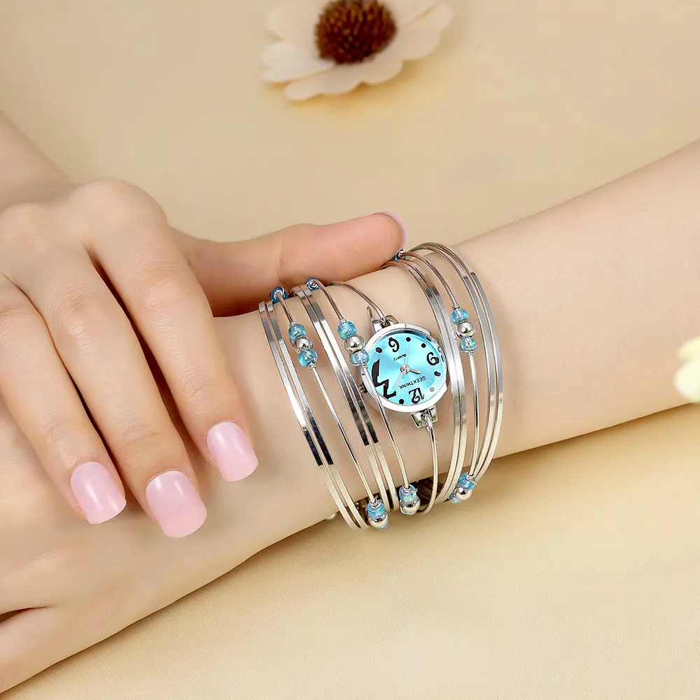 Женские кварцевые часы в богемном стиле с бусинами|female female|female clockfemale wristwatch |