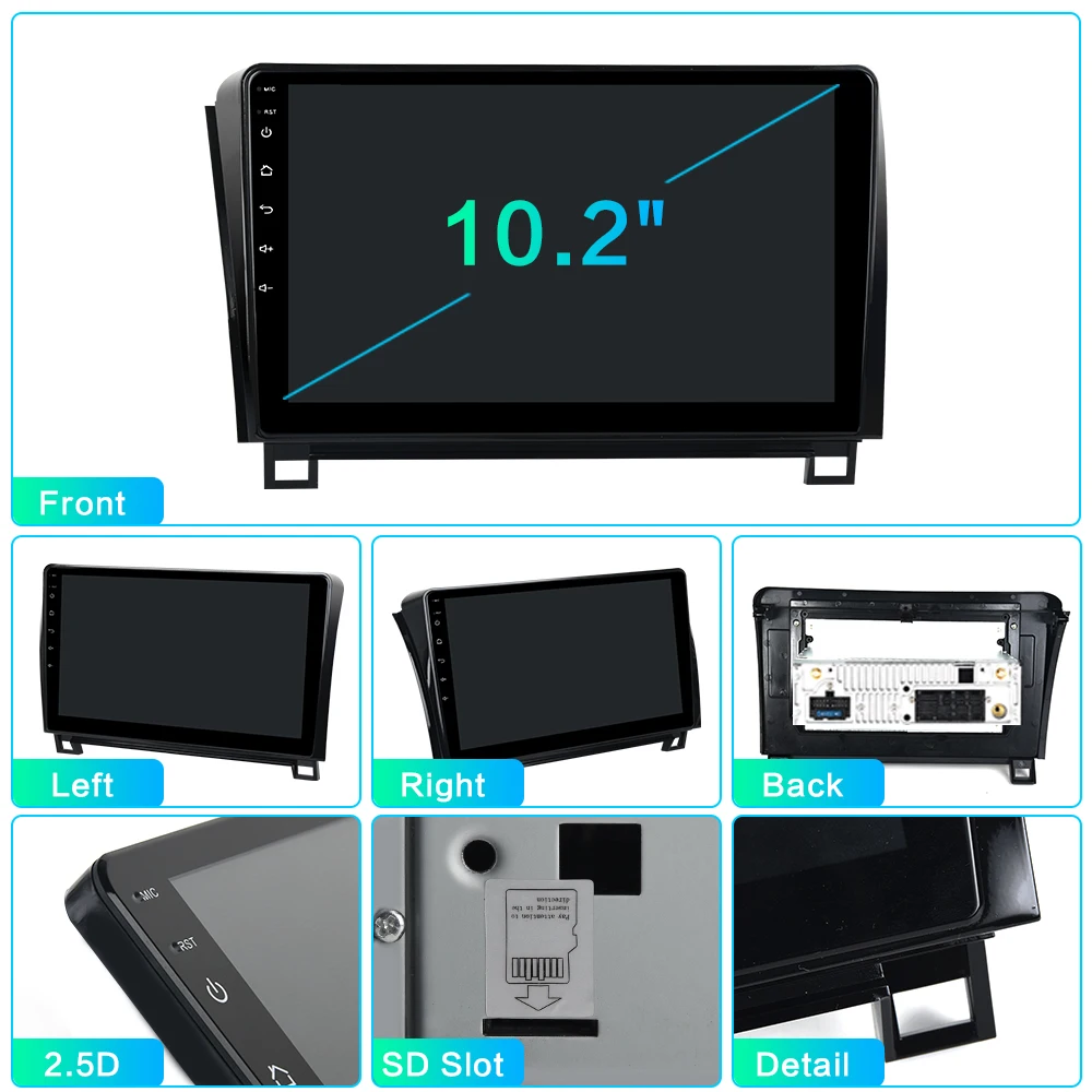 Dasaita автомобильный 1 din Android 9,0 радио для Toyota Tundra 2007-2013 gps Sequoia 2008- TDA7850 1080P видео 10," ips сенсорный экран