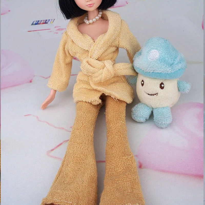 Kids Gift Doll Accessories Bathrobe For Barbie Bathroom Winter Pajama Sleeping Wear Casual Clothes House Toy | Игрушки и хобби