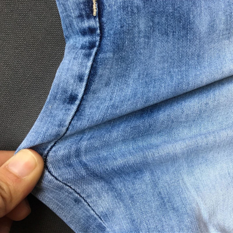 

YiQuanYiMei New Fashion Elastic Hole jeans woman Distressed jeans woman ripped Pencil Pants Hole jeans for woman denim jean