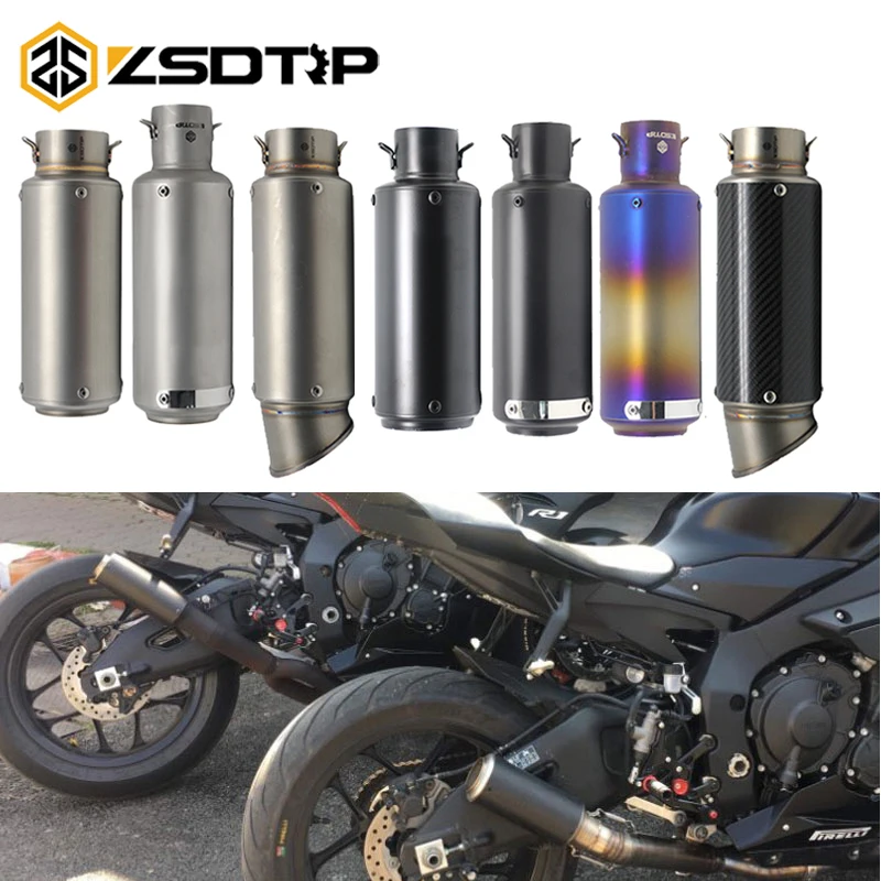 ZSDTRP универсальный глушитель для мотоцикла 51/60 мм SC Honda Kawasaki Yamaha KTM DUCATI ATV|Выхлопные