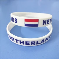 1pc netherlands flag silicone wristband white nederlands football sports souvenir silicone rubber braceletsbangles gifts sh223