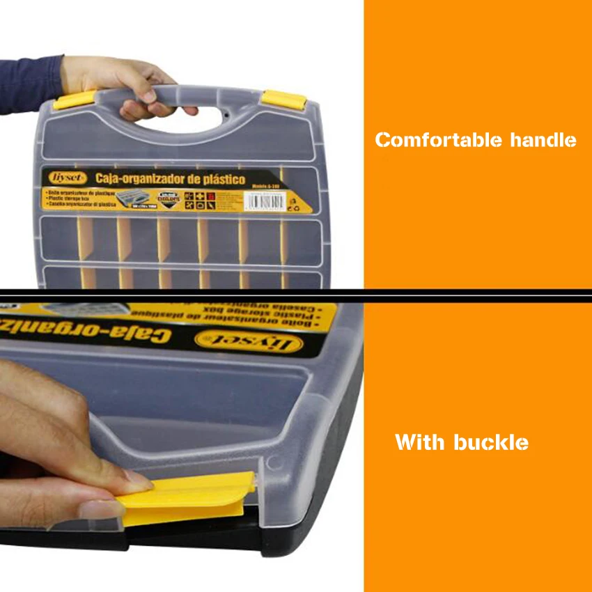 15/21 grids Portable parts box metal screw storage box hardware parts screwdriver repair vehicle hand tool