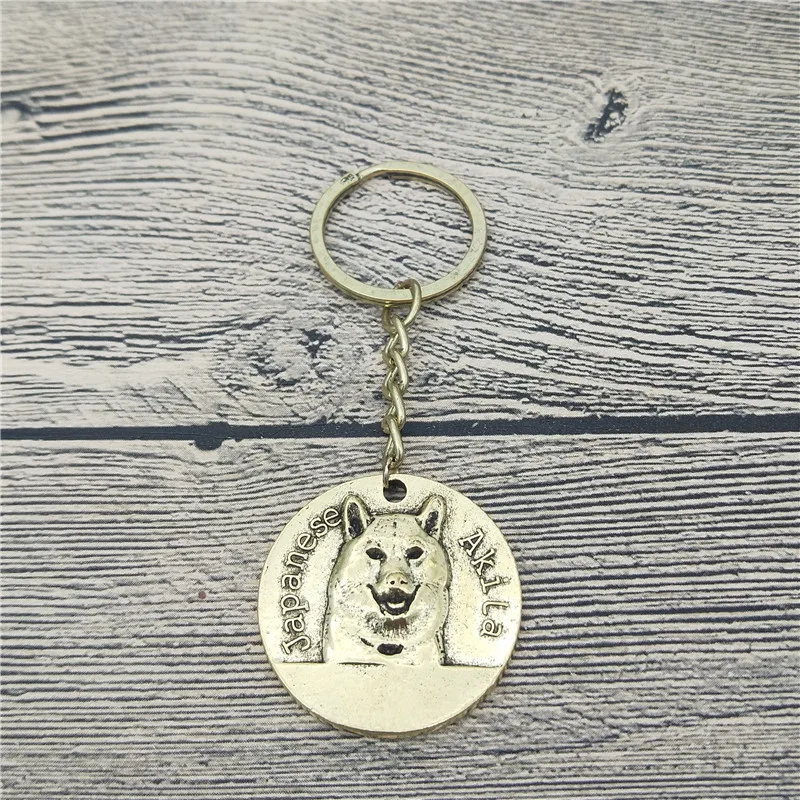 

New Vintage Japanese Akita Keychains Antique Silver Plated Antique Bronze Japanese Akita Key Chains Keyrings Pet Dog Jewellery