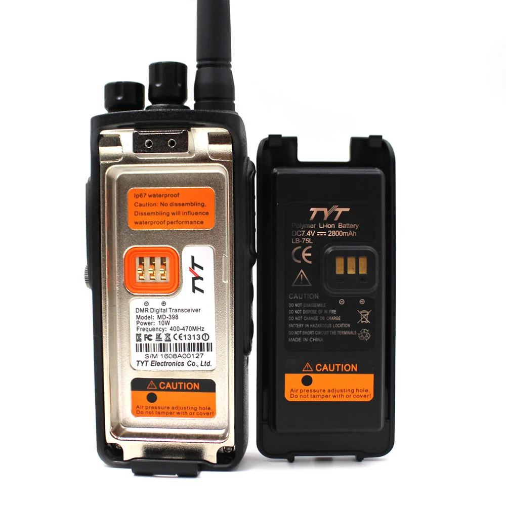 Применимый TYT MD398 DMR цифровая рация Водонепроницаемый IP67 двухстороннее радио Высокая мощность 10 Вт радиоприемопередатчик