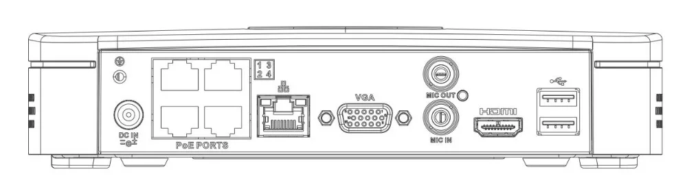 Dahua POE NVR NVR4104-P-4KS2 NVR4108-P-4KS2 4/8 канальный Смарт 1U 4PoE 4K& H.265 Lite сетевой видеорегистратор