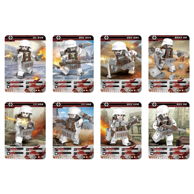 8 шт. военные блоки оборудование и полицейские куклы специальная команда дети