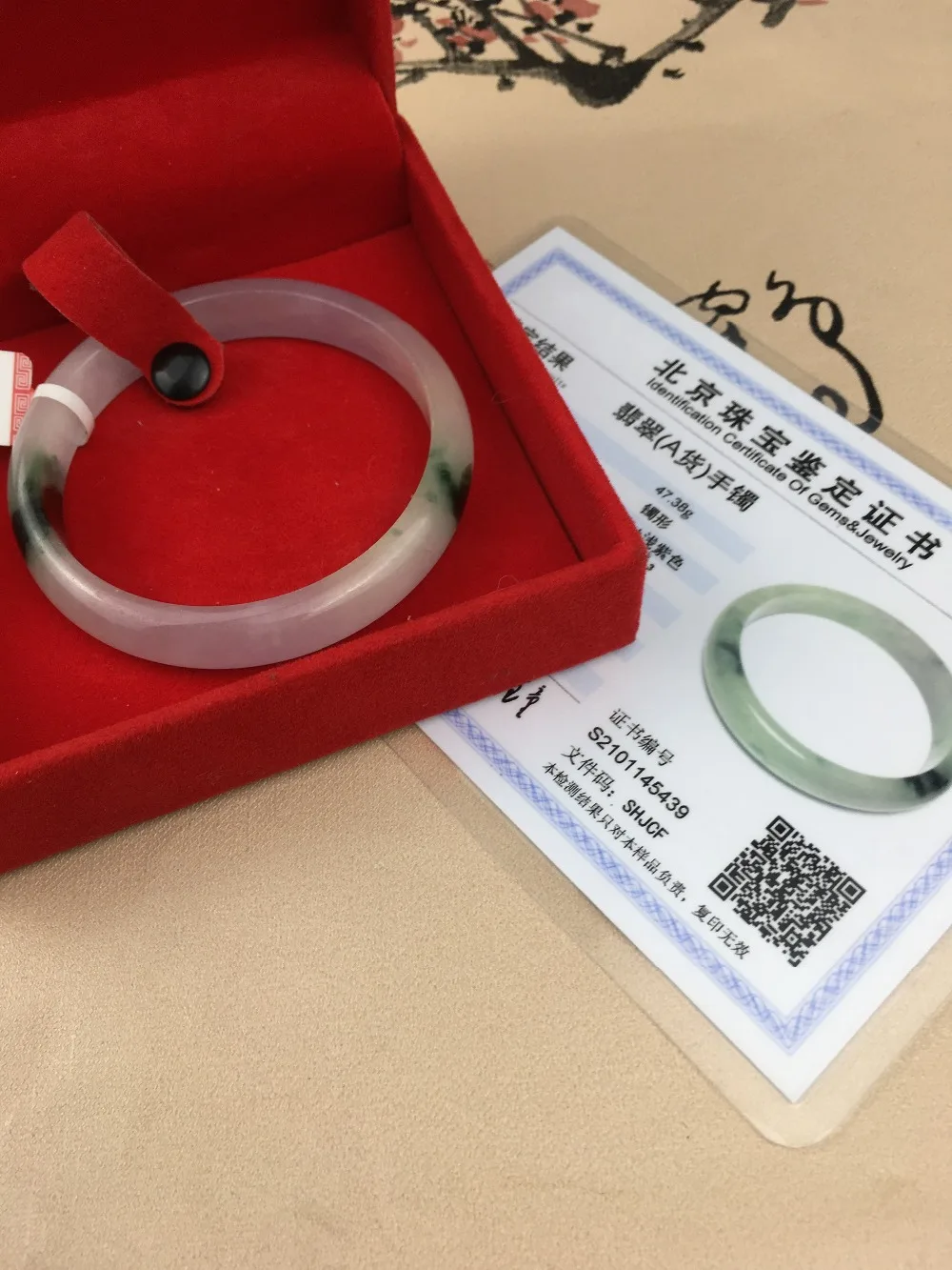 

Zheru Jewelry Pure Natural Jadeite Bracelet Natural Elegant Purple + Dark Green 54-62mm Female Gift Give A Certificate