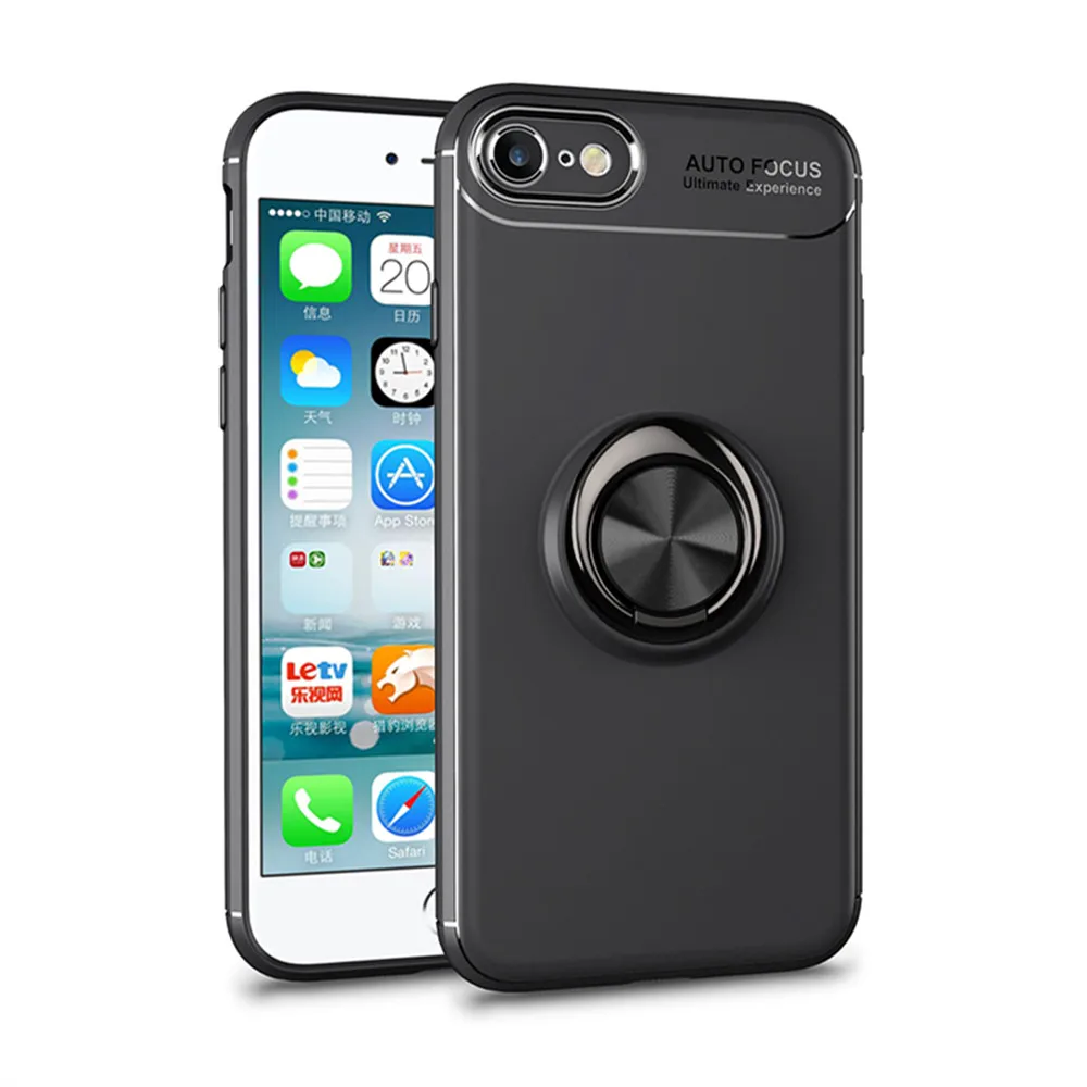 Чехол для iPhone 7 8X6 S 6 Plus автомобильный держатель Магнитный кронштейн с кольцом