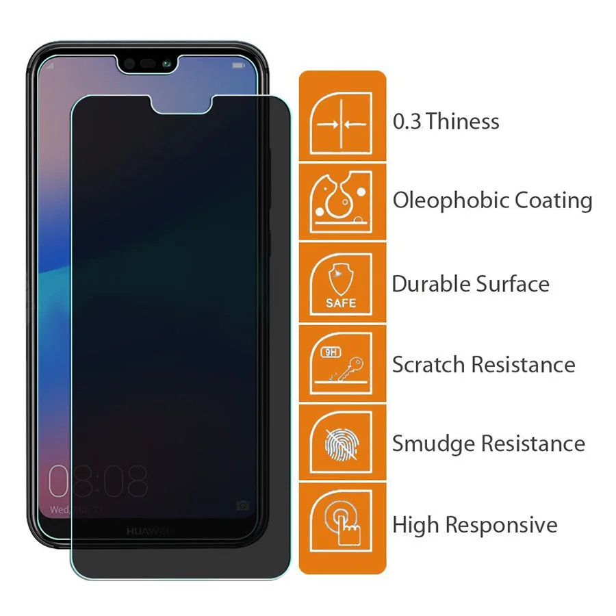 Anti-Spy Protective Screen Protector for Huawei P20 Pro Anti-Glare Privacy Tempered Glass Lite | Мобильные телефоны и
