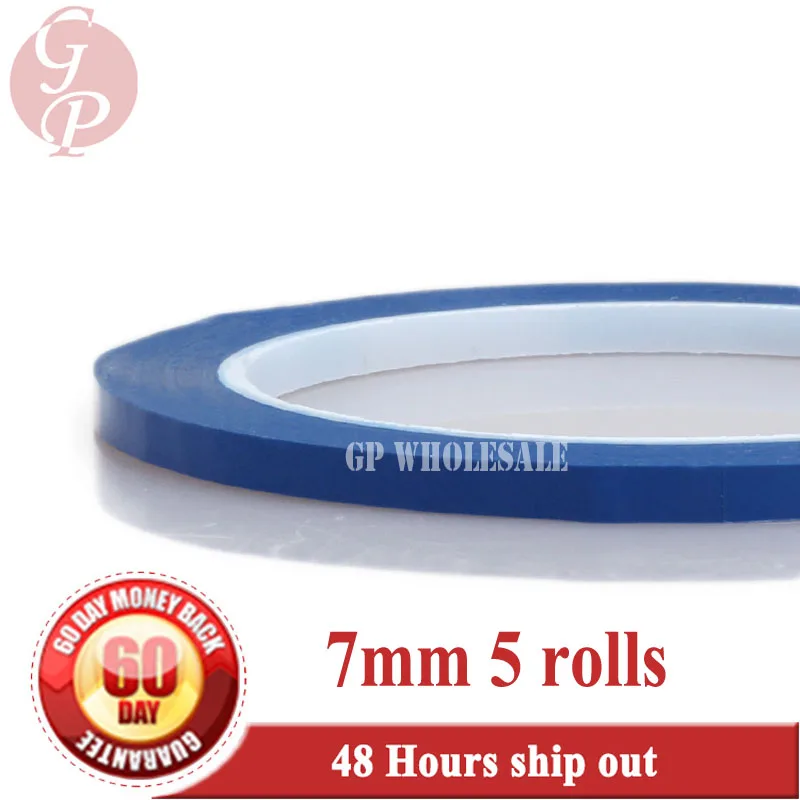 

5 Rolls (7mm*66M*0.06mm) PET Anti-Flame High Temperature Insulation Adhesive Mylar Tape for Transformer Wrap Blue