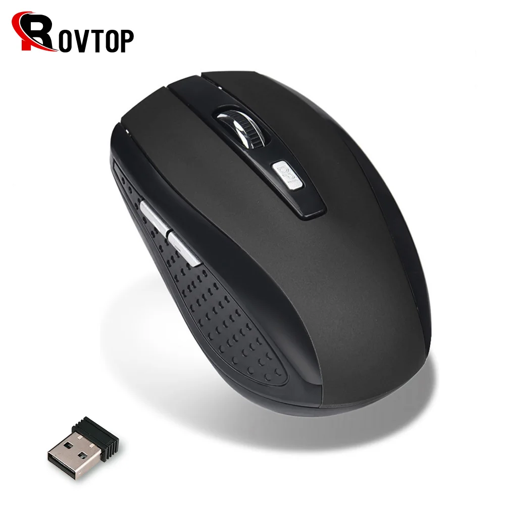 Беспроводная мышь Rovtop 2,4G, Портативная оптическая мышь с 6 кнопками 1200 dpi для компьютера, компьютера, ноутбука, геймера, черная, синяя, зеленая, красная мышь