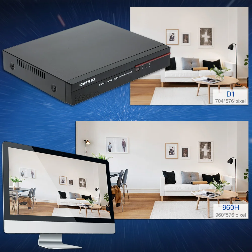 OWSOO 8CH Channel Full 960H/D1 H.264 P2P облачная сеть DVR цифровой видео Регистраторы + 1 ТБ жесткого