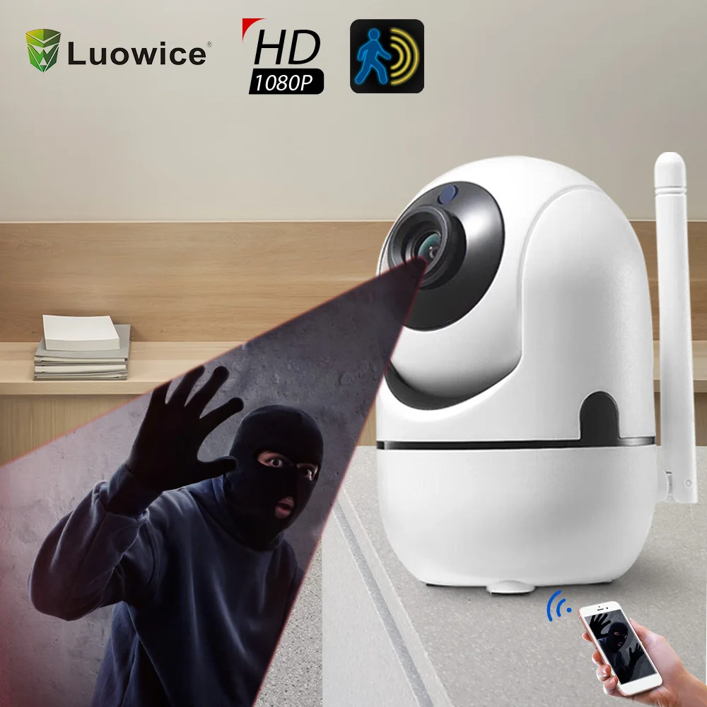 Luowice домашняя беспроводная камера безопасности IP 2.0MP HD видеонаблюдения PTZ Wi Fi